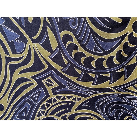 Black, Blue, & Olive Green Polynesian Motif Pillowcase | Handmade | 100% Cotton - Picture 4 of 4